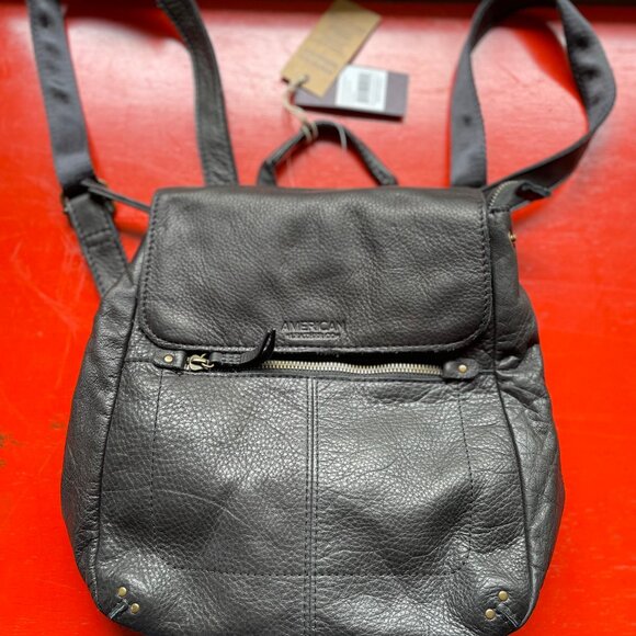 Black Leather Backpack purse main image 7